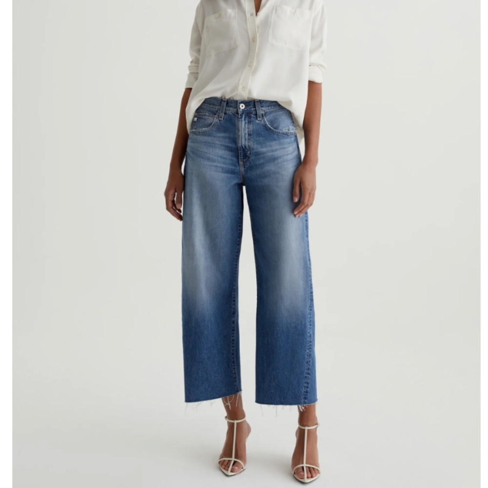 AG Jeans Hattie Cropped Wide Leg Jeans Gemini Wash